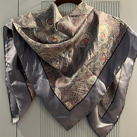 Vintage - Liberty of London Silk Peacock Scarf - Picture 5 of 5